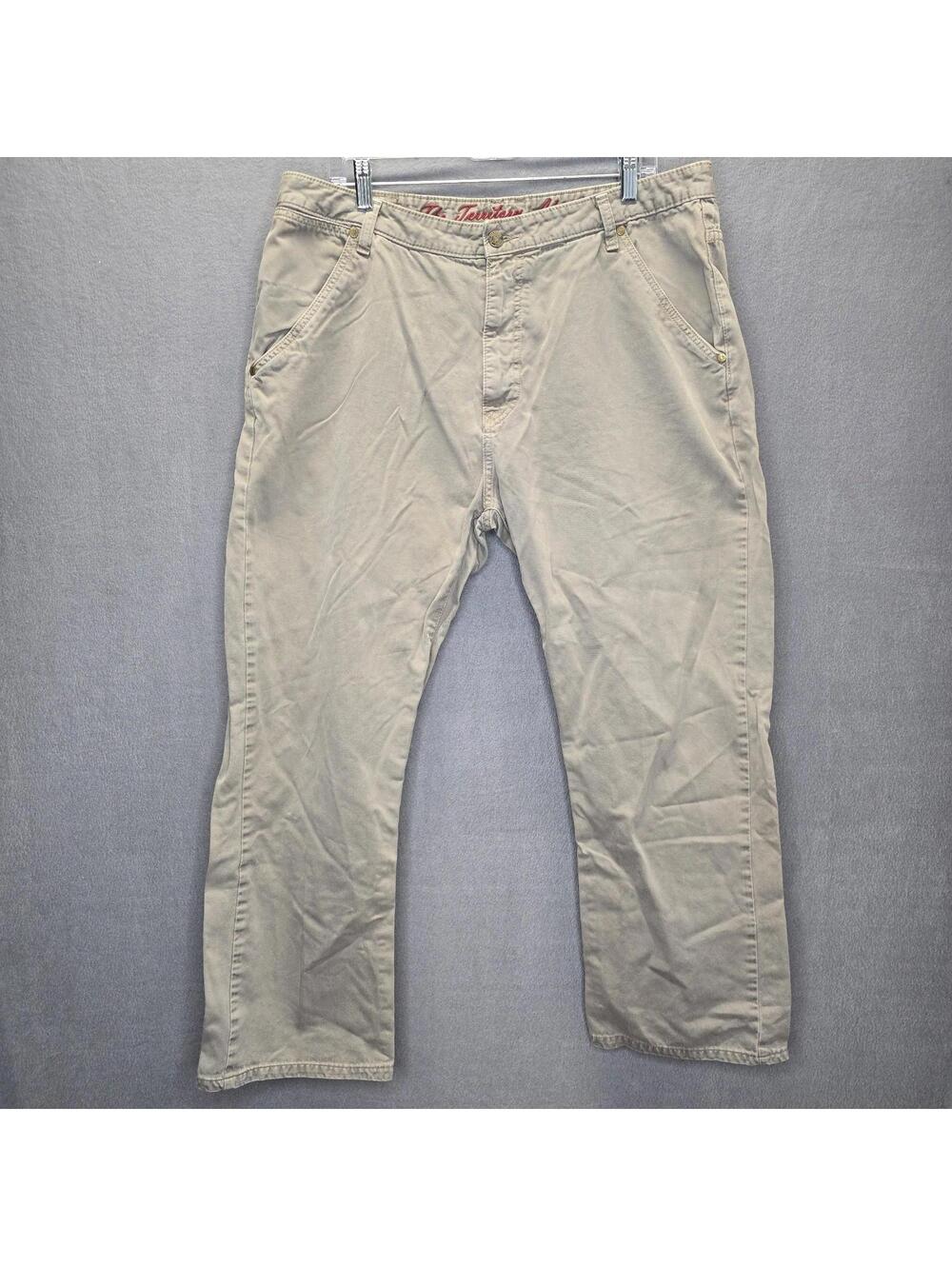 The Territory Ahead Men's 36x30 (28) Khaki Cotton Canvas Pants Rugged Chinos Tan